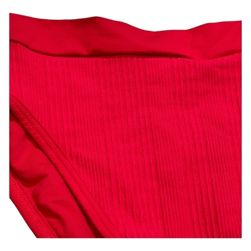 L*space Pointelle Frenchi Bikini Bottom Lipstick Red NWT - Picture 4 of 7